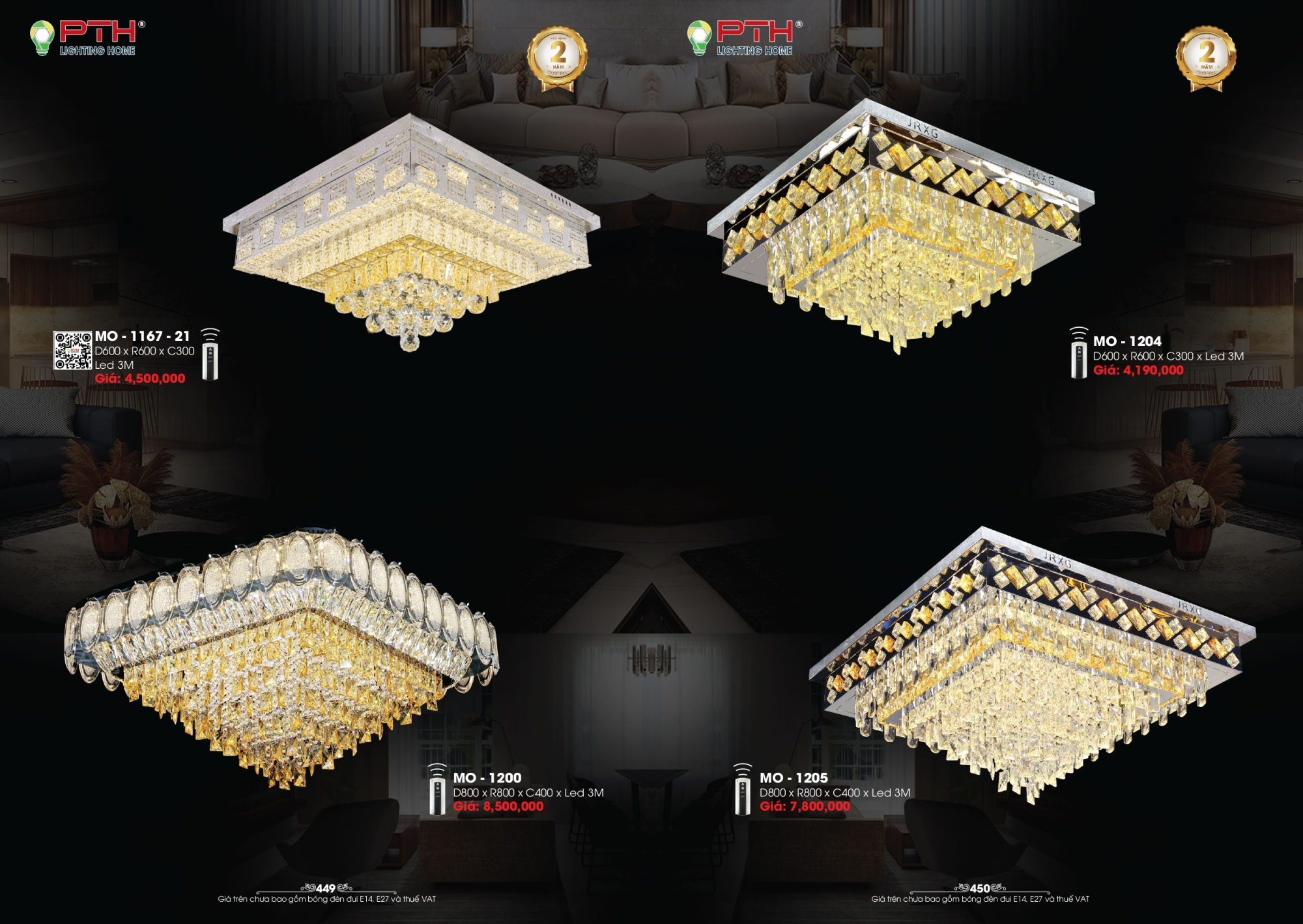 Bảng giá đèn trang trí PTH Lighting Home 2026